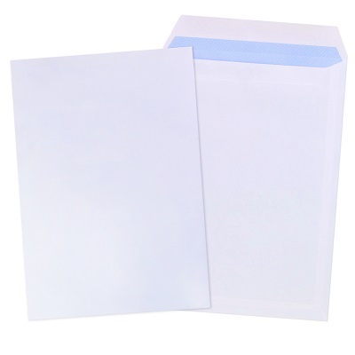 100 x C4 Plain Self Seal Envelopes 324x229mm - White, 90gsm